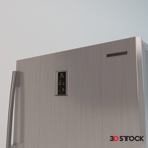 Gray Refrigerator 3D Model